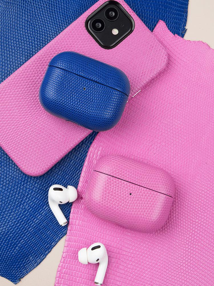 BORDEAUX,Lizard skin leather cases for AirPods - ROMISS