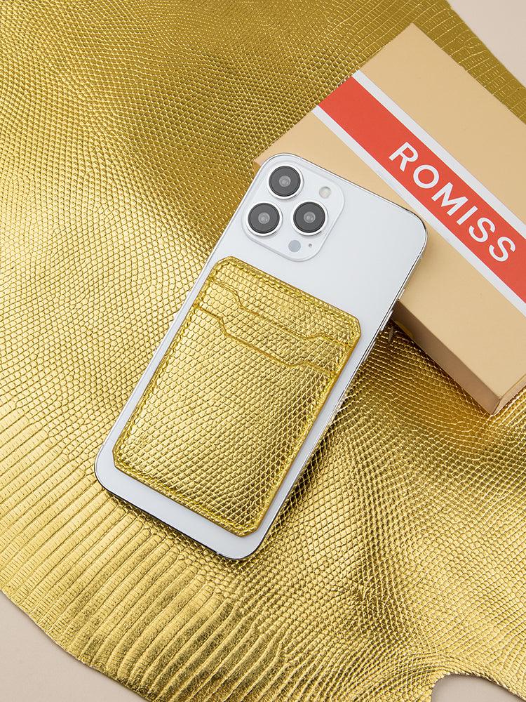 BORDEAUX LIMITED EDITION,Lizard Skin MagSafe leather Wallet Snap On iPhone 12/13(Skin from Hermès Cuirs Précieux leather factory) - ROMISS