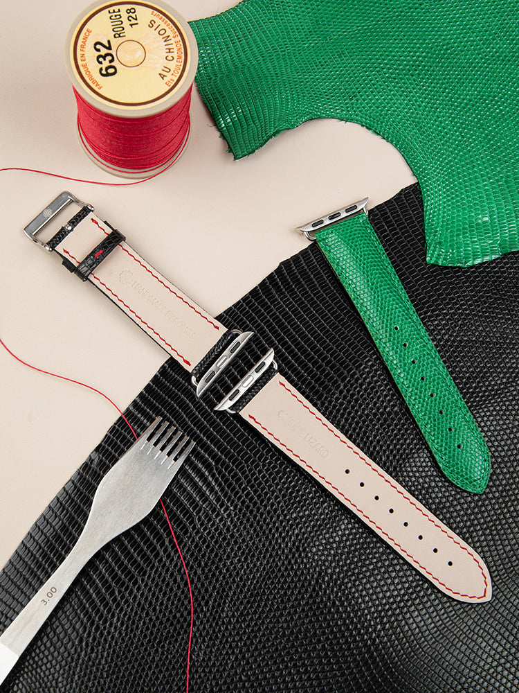BORDEAUX, Lizard bands for Apple Watch all series - ROMISS