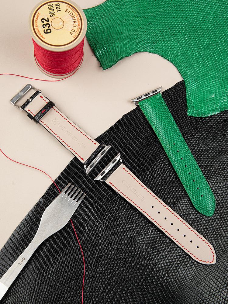 BORDEAUX, Lizard bands for Apple Watch all series - ROMISS