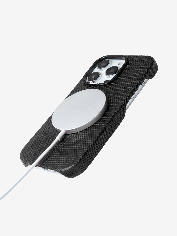 BORDEAUX, Lizard leather cases for iPhone 14 - ROMISS