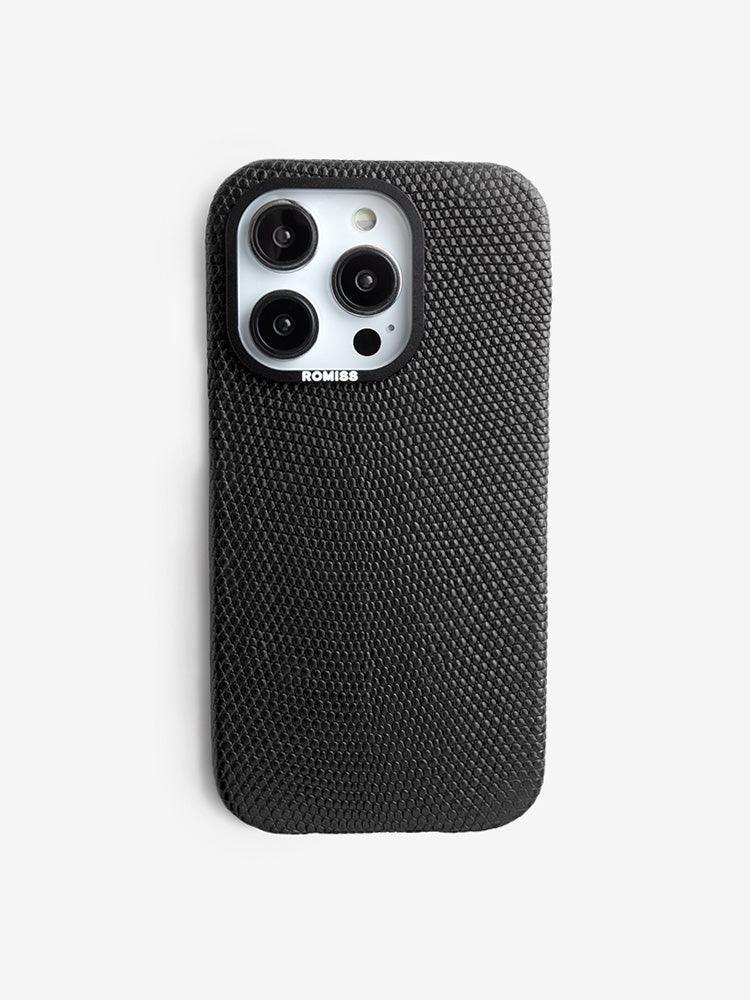 BORDEAUX, Lizard leather cases for iPhone 14 - ROMISS