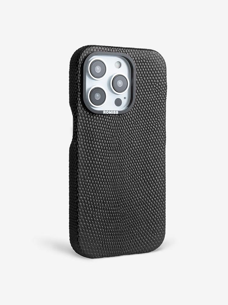 BORDEAUX, Lizard leather cases for iPhone 14 - ROMISS