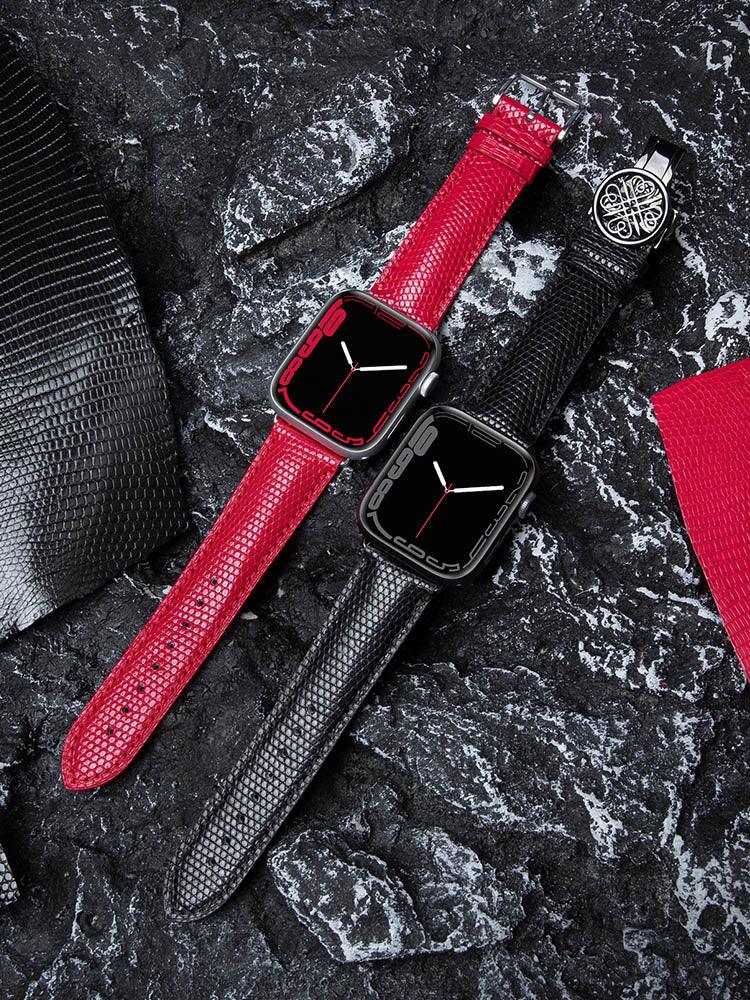 BORDEAUX, Lizard bands for Apple Watch all series - ROMISS