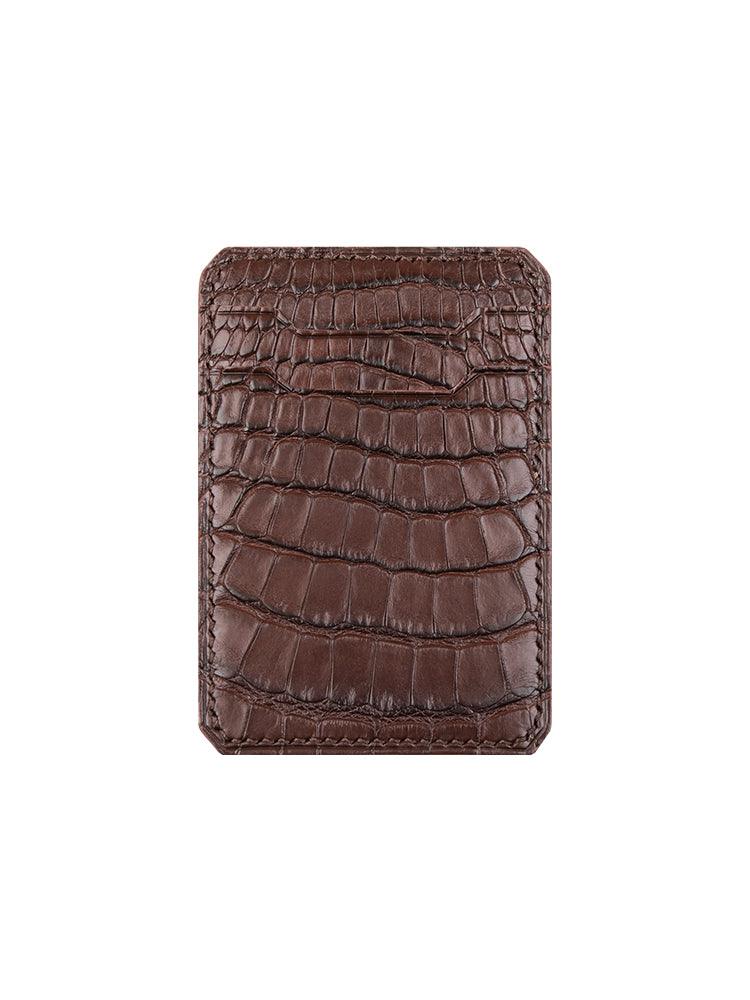 PARIS, Alligator Head Skin MagSafe Wallet Snap On iPhone 12/13(Skin from Hermès Cuirs Précieux leather factory) - ROMISS