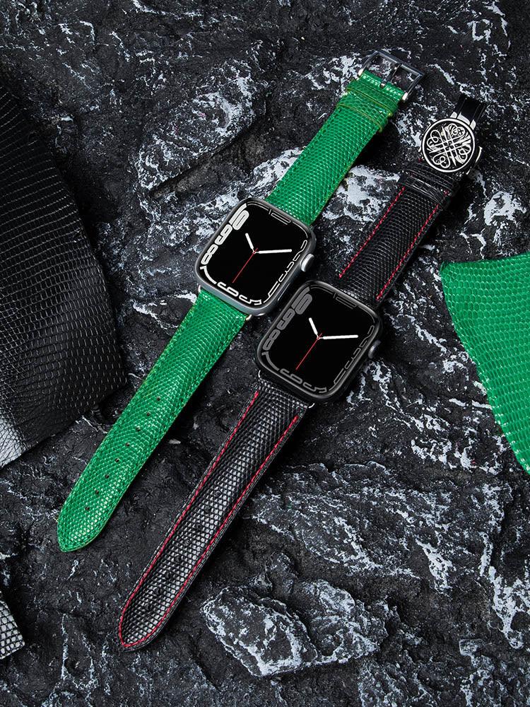 BORDEAUX, Lizard bands for Apple Watch all series - ROMISS