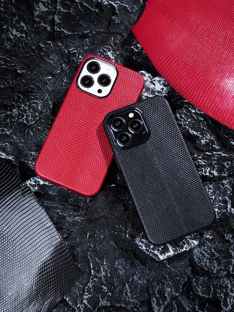 BORDEAUX, Lizard cases for iPhone 12/13 - ROMISS