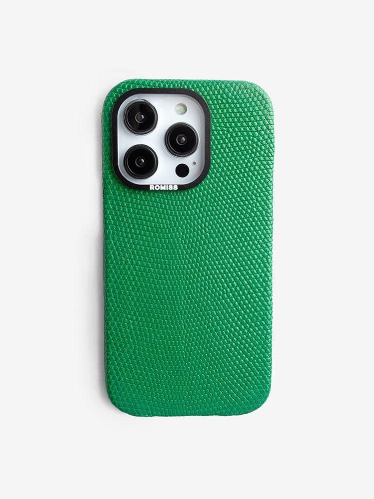 BORDEAUX, Lizard leather cases for iPhone 14 - ROMISS