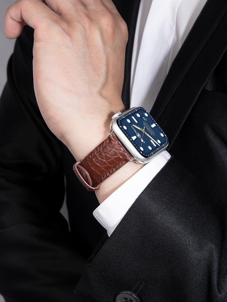 PARIS, Alligator leather bands for Apple Watch all series - ROMISS