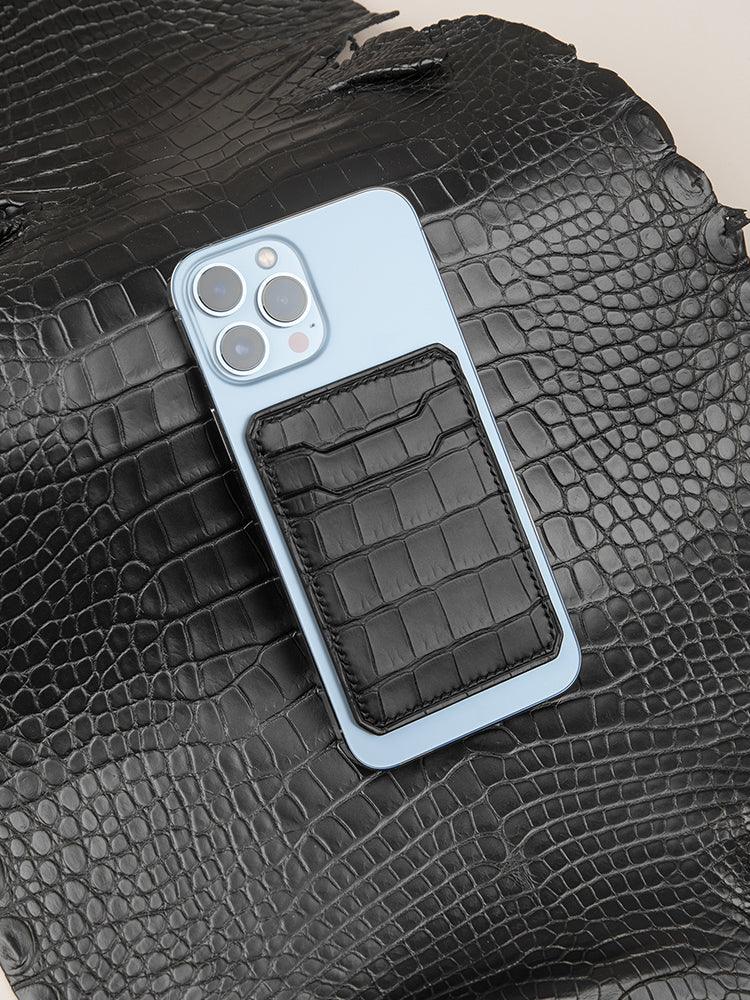 PARIS, Alligator Belly Skin MagSafe Wallet Snap On iPhone 12/13(Skin from Hermès Cuirs Précieux leather factory) - ROMISS