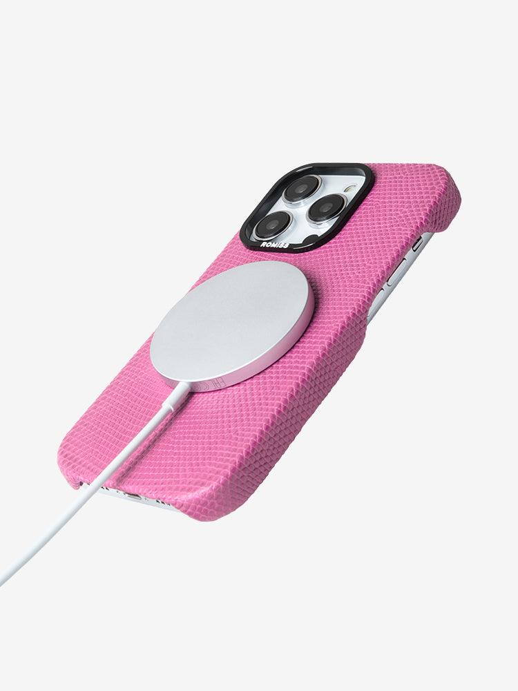 BORDEAUX, Lizard leather cases for iPhone 14 - ROMISS