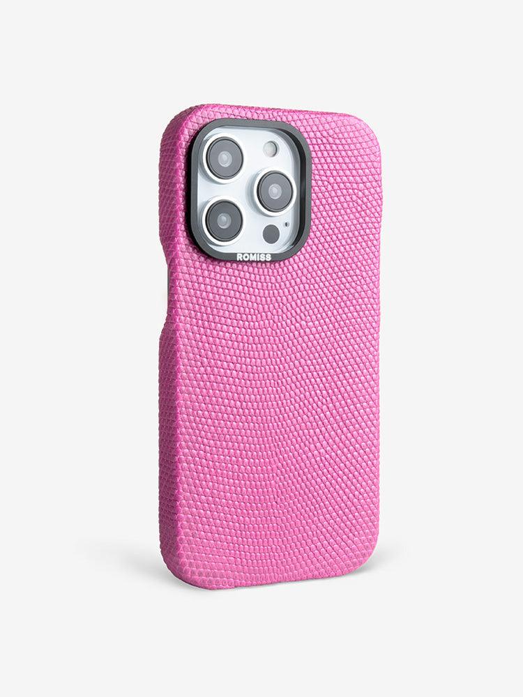 BORDEAUX, Lizard leather cases for iPhone 14 - ROMISS