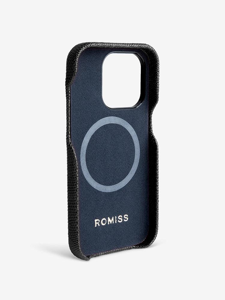 BORDEAUX, Lizard leather cases for iPhone 14 - ROMISS