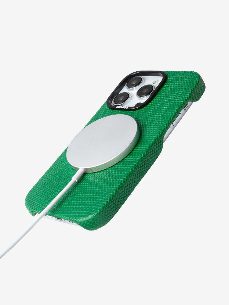 BORDEAUX, Lizard leather cases for iPhone 14 - ROMISS