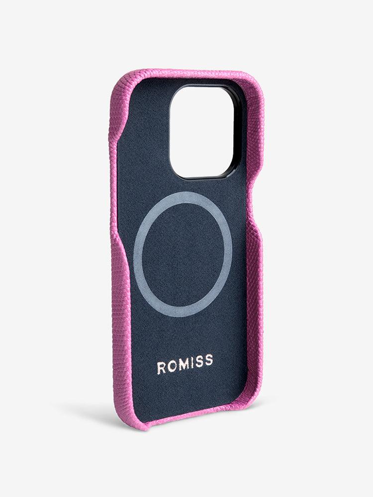 BORDEAUX, Lizard leather cases for iPhone 14 - ROMISS