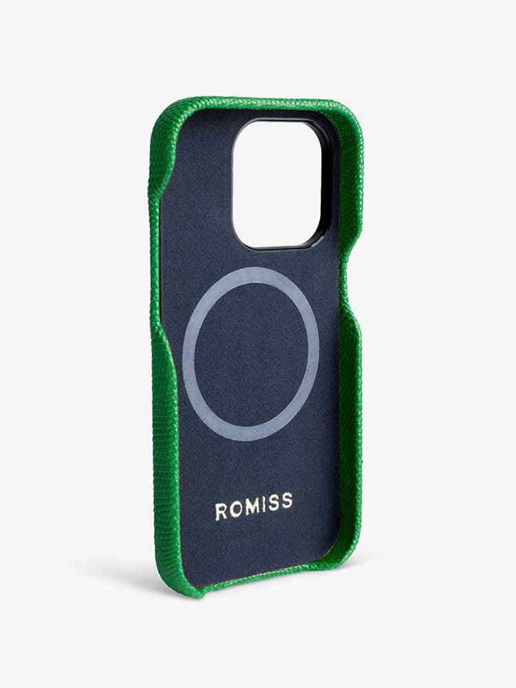 BORDEAUX, Lizard leather cases for iPhone 14 - ROMISS