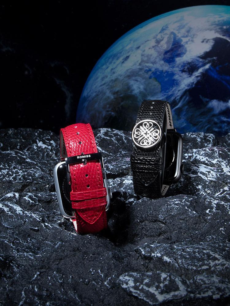 BORDEAUX, Lizard bands for Apple Watch all series - ROMISS