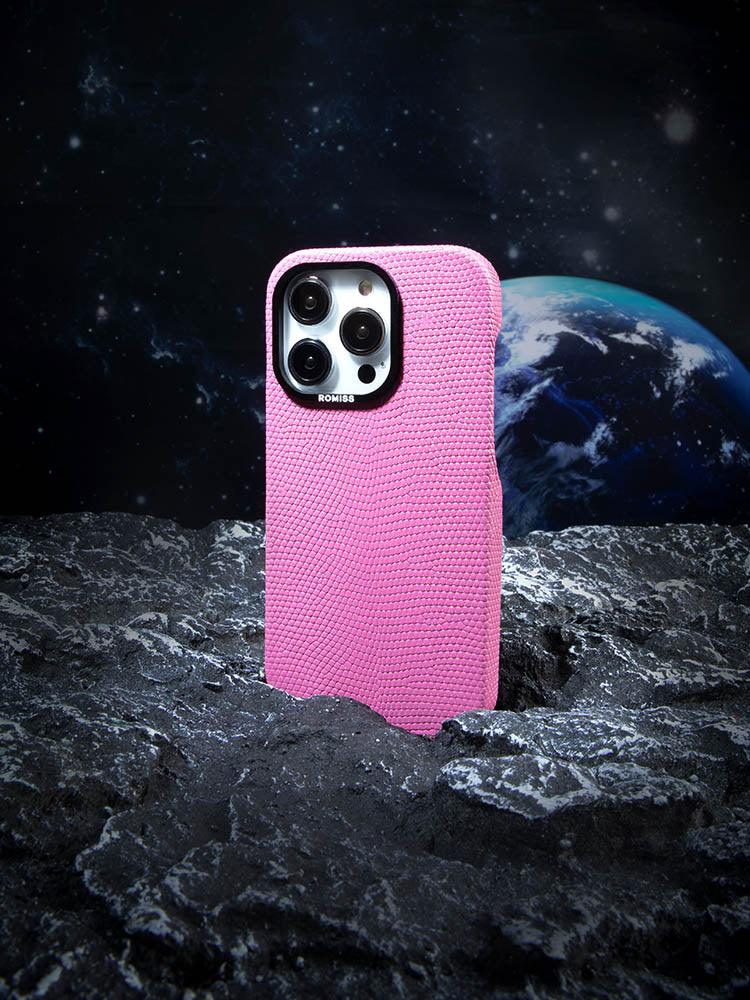 BORDEAUX, Lizard leather cases for iPhone 14 - ROMISS