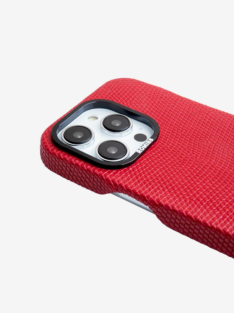 BORDEAUX, Lizard leather cases for iPhone 14 - ROMISS
